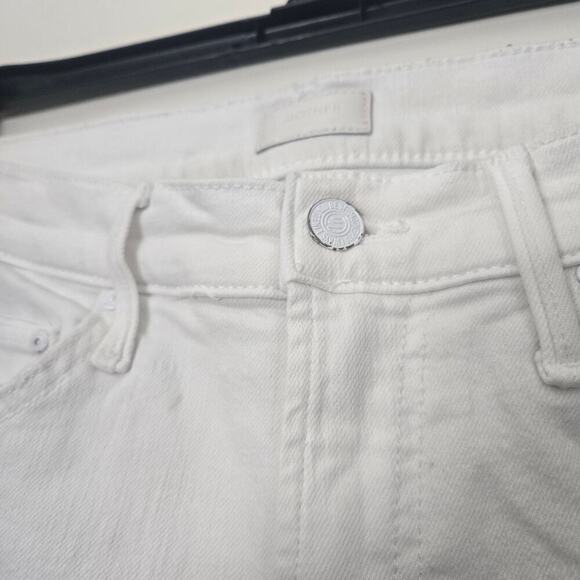 MOTHER The Insider Crop Step Fray Size 26 Fairest of Them All White Denim Jeans - Picture 5 of 12